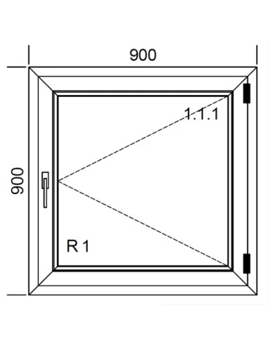 Kunststofffenster PVC 900 x 900 mm Dreh - Aluplast Ideal 4000