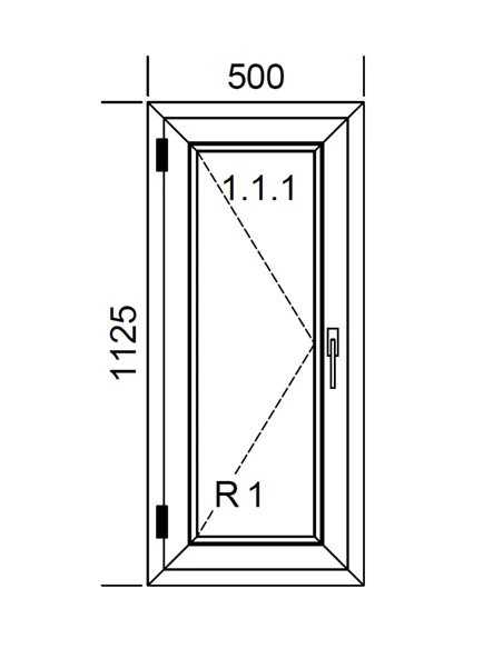 Kunststofffenster PVC 500 x 1125 mm Dreh - Aluplast Ideal 4000