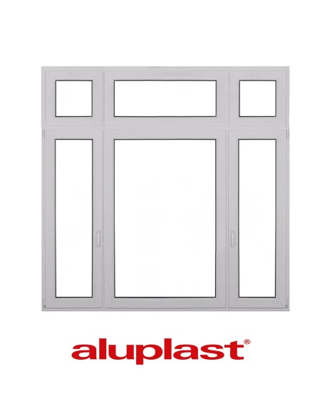 Kunststofffenster PVC 2000 x 2000 mm Festverglasung | Dreh-Kipp - Aluplast Ideal 7000