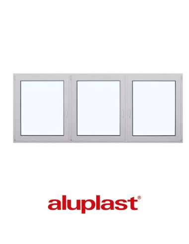 Kunststofffenster PVC 2950 x 1200 mm Dreh-Kipp | Dreh - Aluplast Ideal 7000