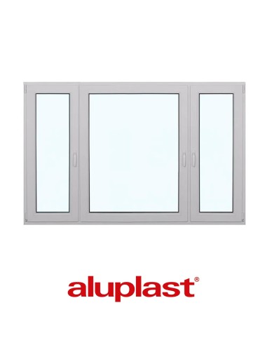 Kunststofffenster PVC 2200 x 1430 mm Dreh-Kipp | Dreh - Aluplast Ideal 7000
