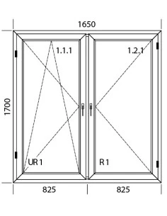 Kunststofffenster PVC 1650 x 1700 mm Dreh-Kipp | Dreh - Aluplast Ideal 7000 2
