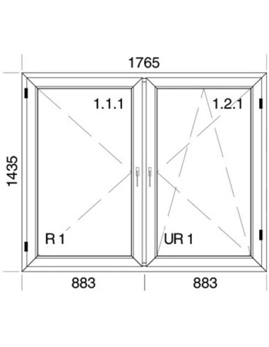 Kunststofffenster PVC 1765 x 1435 mm Dreh | Dreh-Kipp - Aluplast Ideal 7000