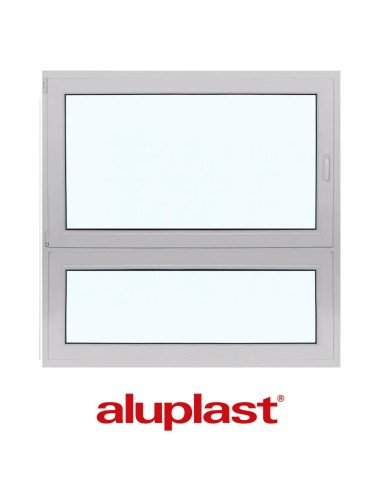 Kunststofffenster PVC 1450 x 1450 mm Dreh-Kipp | Festverglasung - Aluplast Ideal 7000
