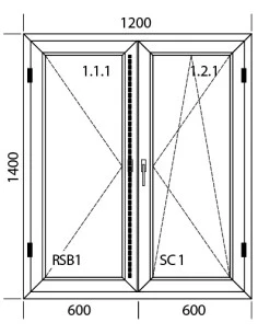 Kunststofffenster PVC 1200 x 1400 mm Dreh | Dreh-Kipp - Aluplast Ideal 7000 2