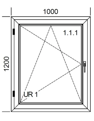 Kunststofffenster PVC 1000 x 1200 mm Dreh-Kipp - Aluplast Ideal 7000