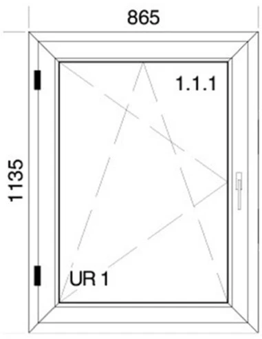 Kunststofffenster PVC 865 x 1135 mm Dreh-Kipp - Aluplast Ideal 7000