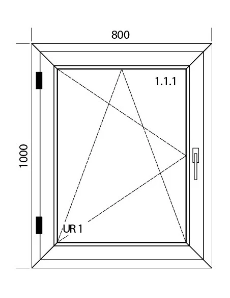 Kunststofffenster PVC 800 x 1000 mm Dreh-Kipp - Aluplast Ideal 7000