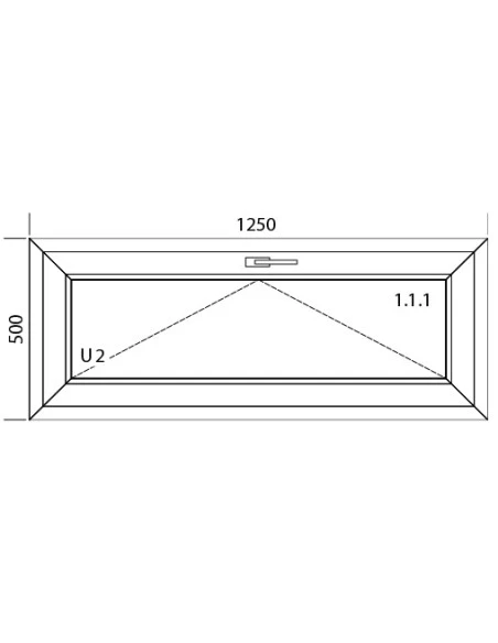 Kunststofffenster PVC 1250 x 500 mm Kipp - Aluplast Ideal 7000