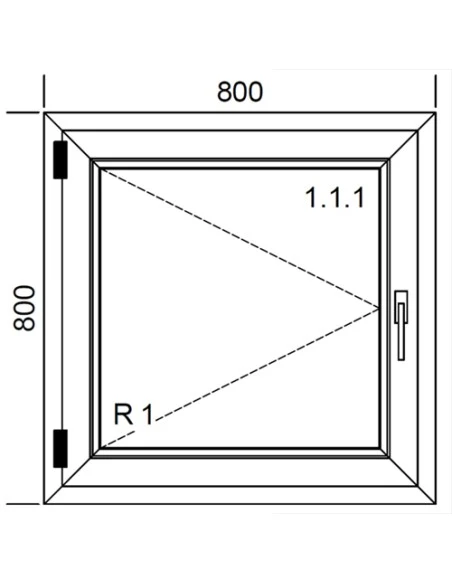 Kunststofffenster PVC 800 x 800 mm Dreh - Aluplast Ideal 7000