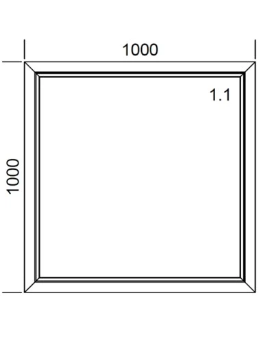 Kunststofffenster PVC 1000 x 1000 mm Festverglasung - Aluplast Ideal 7000