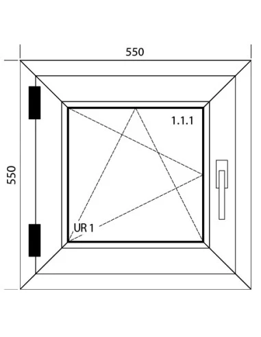 Kunststofffenster PVC 550 x 550 mm Dreh-Kipp - Aluplast Ideal 7000
