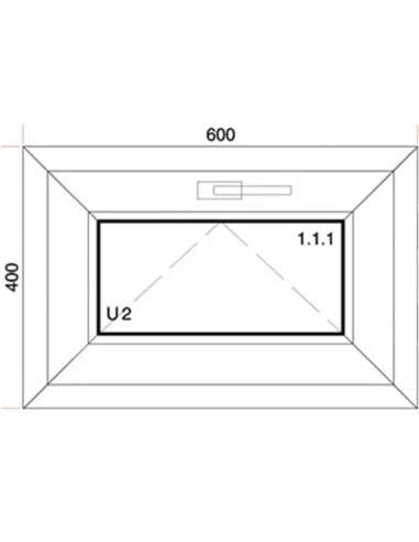 Kunststofffenster PVC 600 x 400 mm Kipp - Aluplast Ideal 7000
