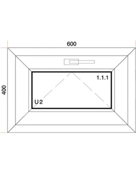 Kunststofffenster PVC 600 x 400 mm Kipp - Aluplast Ideal 7000
