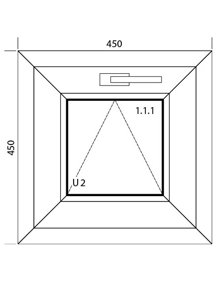 Kunststofffenster PVC 450 x 450 mm Kipp - Aluplast Ideal 7000
