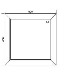 Kunststofffenster PVC 600 x 600 mm Festverglasung - Aluplast Ideal 7000 2