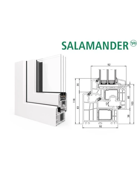 Kunststofffenster PVC 600 x 600 mm Festverglasung - Aluplast Ideal 7000