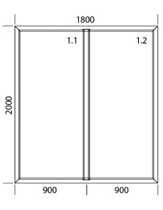 Kunststofffenster PVC 1800 x 2000 mm Festverglasung - Aluplast Ideal 7000 2