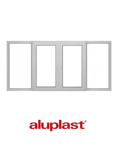 Kunststofffenster PVC 2800 x 1350 mm Festverglasung | Dreh-Kipp - Aluplast Ideal 7000