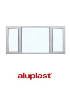 Kunststofffenster PVC 2500 x 1200 mm Dreh-Kipp | Festverglasung - Aluplast Ideal 7000
