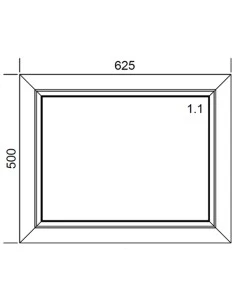 Kunststofffenster PVC 625 x 500 mm Festverglasung - Aluplast Ideal 7000 2