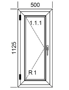 Kunststofffenster PVC 500 x 1125 mm Dreh - Aluplast Ideal 7000 2