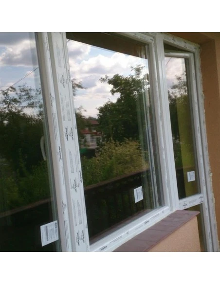 Kunststofffenster PVC 1800 x 1800 mm Dreh | Dreh-Kipp | Festverglasung - Aluplast Ideal 7000