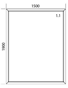 Kunststofffenster PVC 1500 x 1900 mm Festverglasung - Aluplast Ideal 7000 2