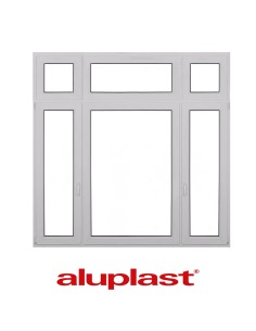 Kunststofffenster PVC 2000 x 2000 mm Festverglasung | Dreh-Kipp - Aluplast Ideal 8000