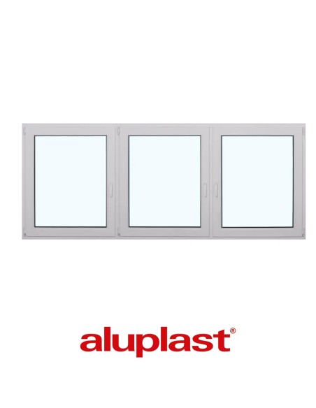 Kunststofffenster PVC 2950 x 1200 mm Dreh-Kipp | Dreh-Kipp - Aluplast Ideal 8000