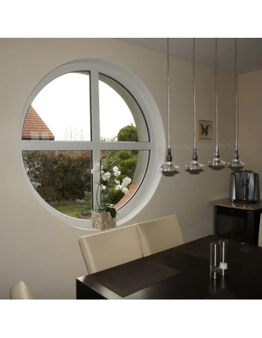 Kunststofffenster PVC Rund 600 x 600 mm Festverglasung - Aluplast Ideal 8000