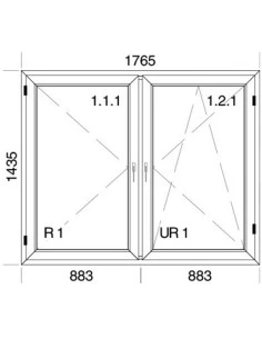 Kunststofffenster PVC 1765 x 1435 mm Dreh | Dreh-Kipp - Aluplast Ideal 8000 2