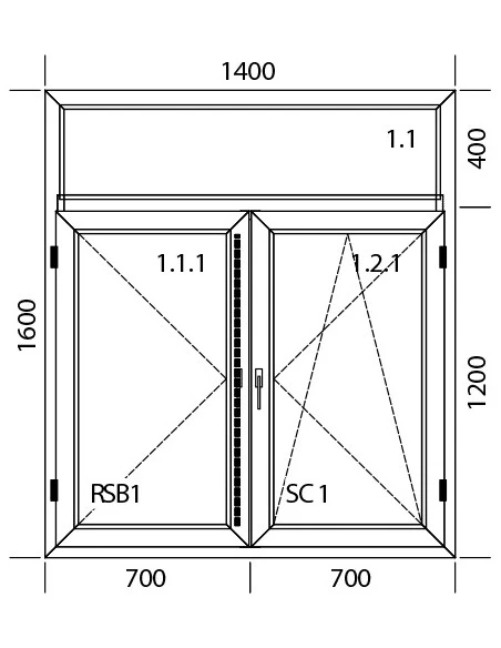 Kunststofffenster PVC 1400 x 1600 mm Festverglasung | Dreh | Dreh-Kipp - Aluplast Ideal 8000