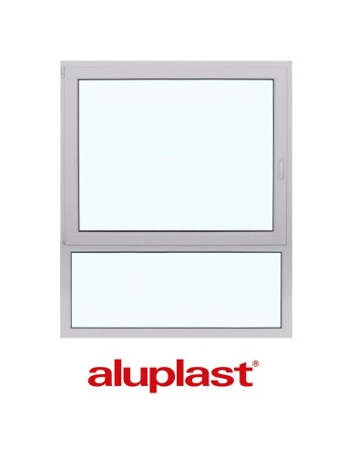 Kunststofffenster PVC 1500 x 1800 mm Dreh-Kipp | Festverglasung - Aluplast Ideal 8000