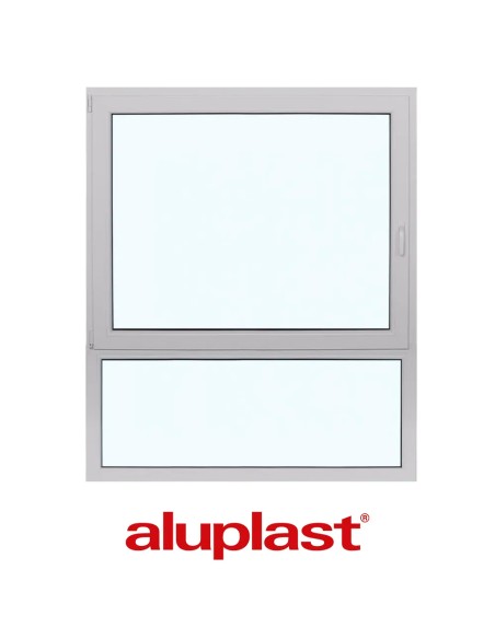 Kunststofffenster PVC 1500 x 1800 mm Dreh-Kipp | Festverglasung - Aluplast Ideal 8000