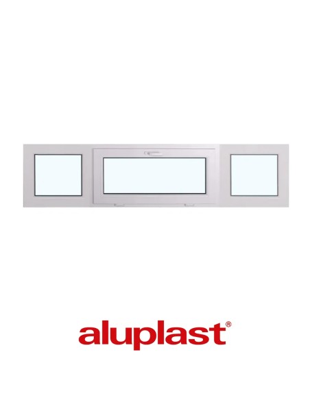 Kunststofffenster PVC 2500 x 600 mm Festverglasung | Kipp - Aluplast Ideal 8000