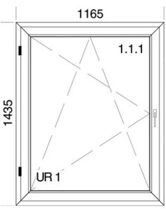 Kunststofffenster PVC 1165 x 1435 mm Dreh-Kipp - Aluplast Ideal 8000 2