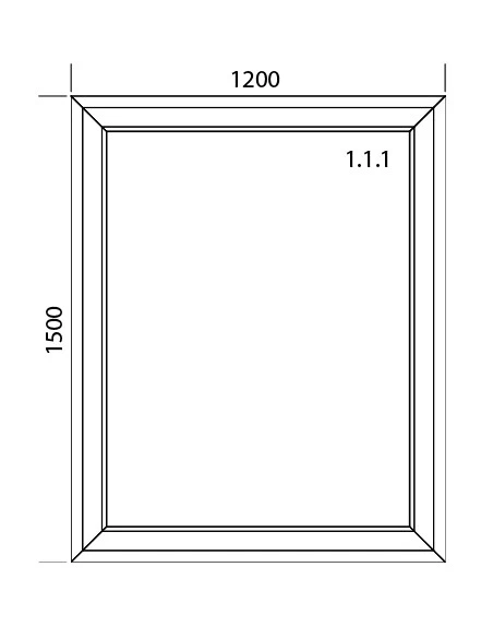 Kunststofffenster PVC 1200 x 1500 mm Festverglasung - Aluplast Ideal 8000