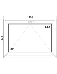 Kunststofffenster PVC 1165 x 835 mm Kipp - Aluplast Ideal 8000 2