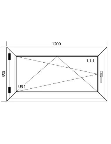 Kunststofffenster PVC 1200 x 650 mm Dreh-Kipp - Aluplast Ideal 8000