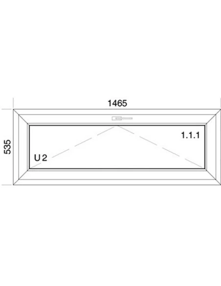 Kunststofffenster PVC 1465 x 535 mm Kipp - Aluplast Ideal 8000