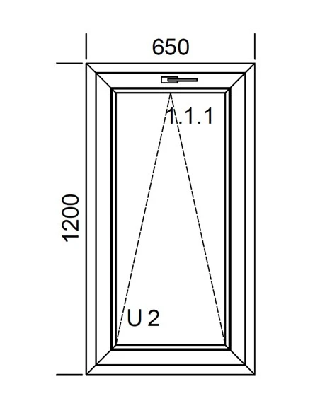 Kunststofffenster PVC 650 x 1200 mm Kipp - Aluplast Ideal 8000