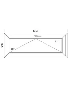 Kunststofffenster PVC 1250 x 500 mm Kipp - Aluplast Ideal 8000 2