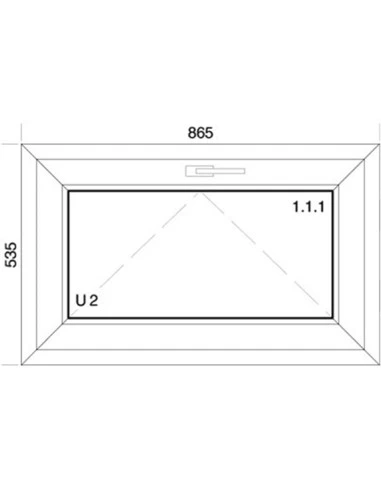 Kunststofffenster PVC 865 x 535 mm Kipp - Aluplast Ideal 8000
