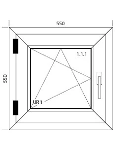 Kunststofffenster PVC 550 x 550 mm Dreh-Kipp - Aluplast Ideal 8000 2