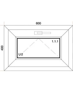 Kunststofffenster PVC 600 x 400 mm Kipp - Aluplast Ideal 8000 2
