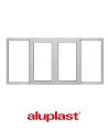 Kunststofffenster PVC 2800 x 1350 mm | Dreh-Kipp | Festverglasung - Aluplast Ideal 8000