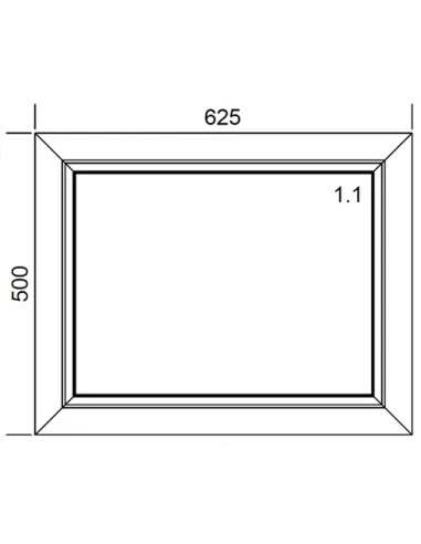 Kunststofffenster PVC 625 x 500 mm Festverglasung - Aluplast Ideal 8000