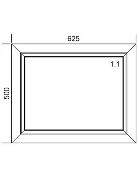 Kunststofffenster PVC 625 x 500 mm Festverglasung - Aluplast Ideal 8000