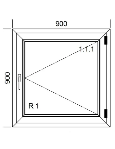 Kunststofffenster PVC 900 x 900 mm Dreh - Aluplast Ideal 8000